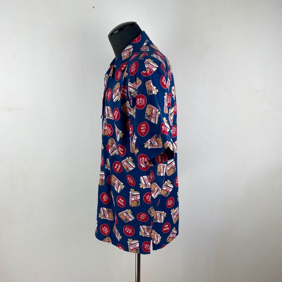 Vintage 2002 Cracker Jack Shirt Cotton Short Sleeve Button Front Mens Size Large - Picture 5 of 9